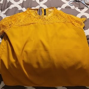 XL Luna Rae mustard yellow blouse